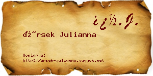 Érsek Julianna névjegykártya